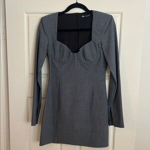 Zara Charcoal Long Sleeve Dress